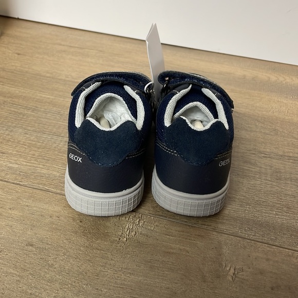 New Geox Respira Boys an Poseido Double Hook and Loop Sneaker Grey/Blue Sz 8.5T - Picture 4 of 11